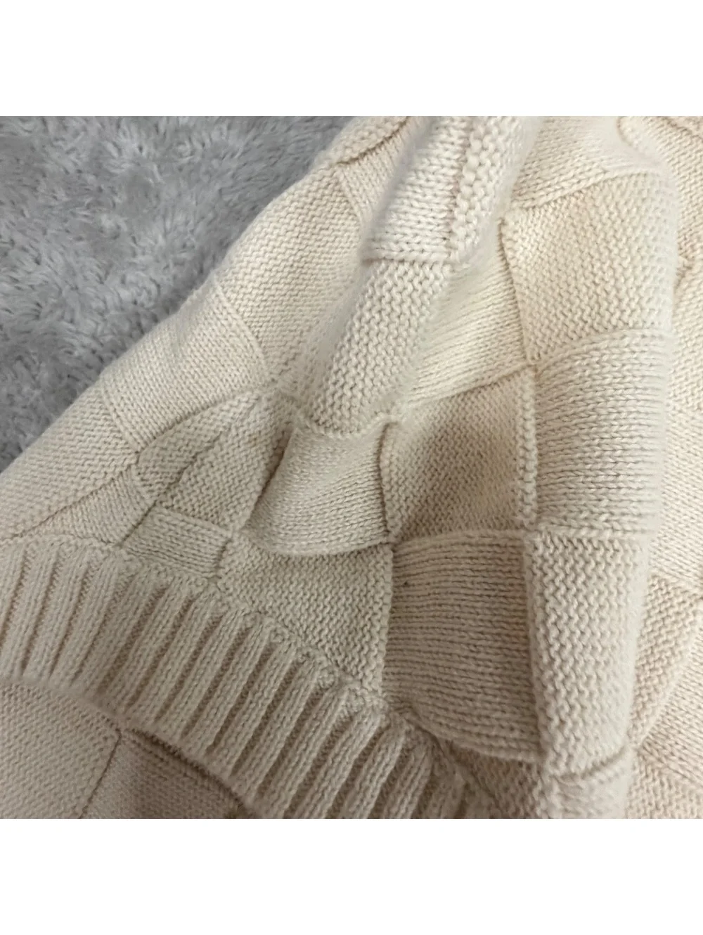 Joseph & Lyman Cream Basketweave Sweater Vest Small 100% Cotton Preppy